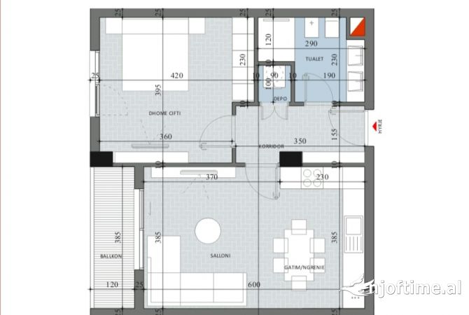 Shtepi ne shitje 1+1 ne Tirane - 86,400 Euro