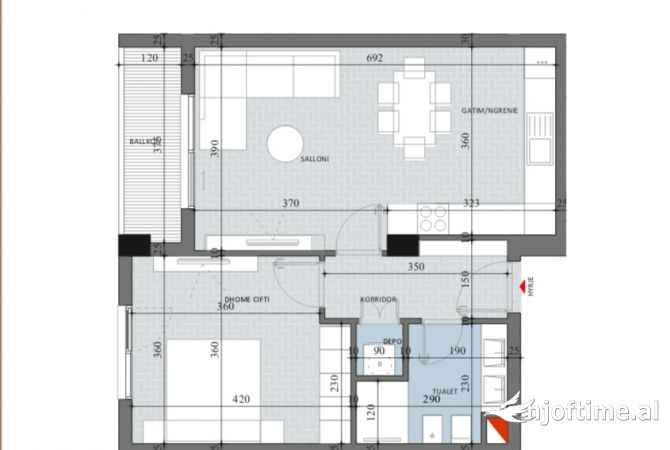 Shtepi ne shitje 1+1 ne Tirane - 88,800 Euro