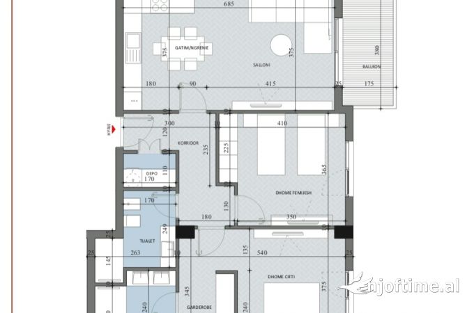 Shtepi ne shitje 2+1 ne Tirane - 135,600 Euro