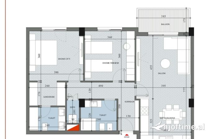 Shtepi ne shitje 2+1 ne Tirane - 138,000 Euro
