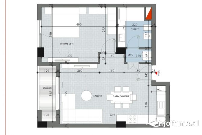 Shtepi ne shitje 1+1 ne Tirane - 87,600 Euro