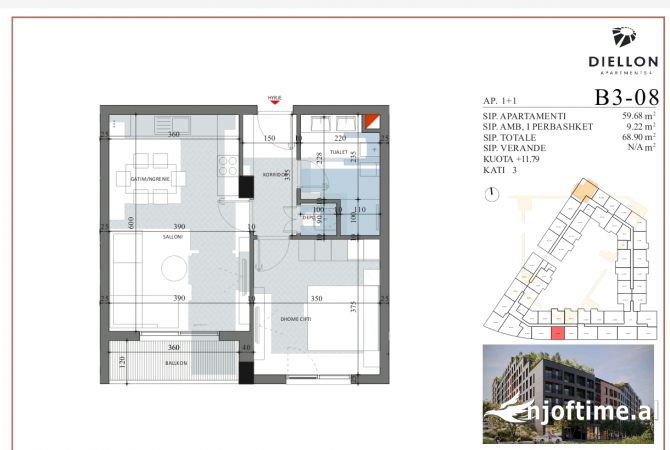 Shtepi ne shitje 1+1 ne Tirane - 75,000 Euro
