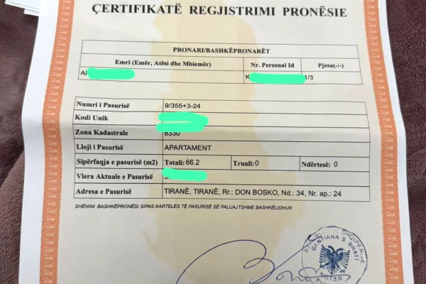 Shtepi ne shitje Apartament ne Tirane, 1+1, Mobilimi E mobiluar, Pagesa 120,000  Euro.