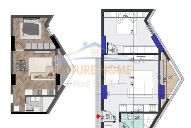 Shtepi ne shitje 1+1 ne Tirane - 125,000 Euro