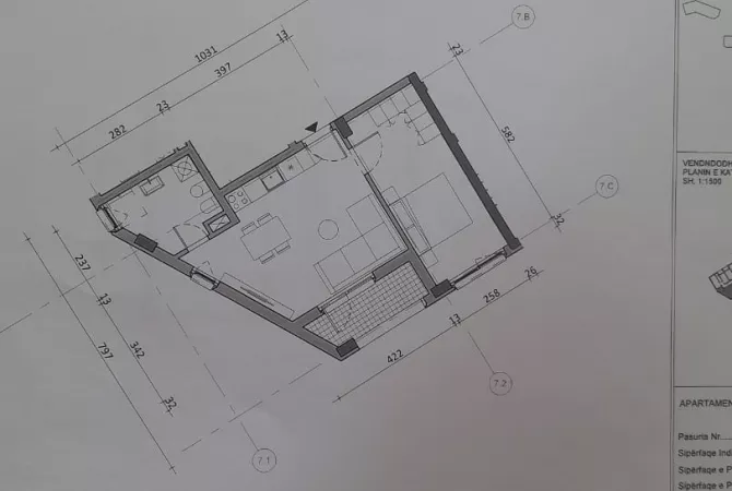 Shtepi ne shitje Apartament ne Tirane, 1+1, Mobilimi Bosh, pa mobiluar, Pagesa 101,000  Euro.