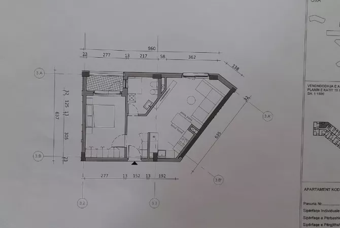 Shtepi ne shitje Apartament ne Tirane, 1+1, Mobilimi Bosh, pa mobiluar, Pagesa 99,000  Euro.