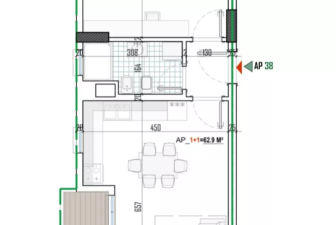 Shtepi ne shitje 1+1 ne Tirane - 65,000 Euro