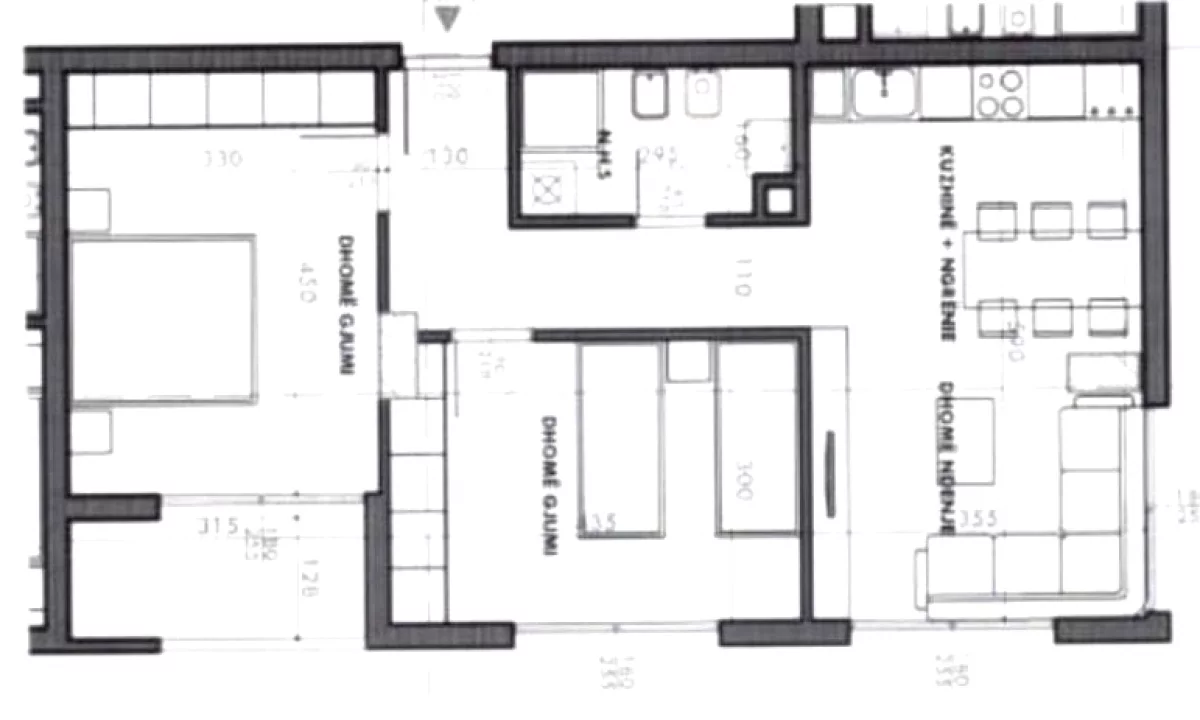 Shtepi ne shitje Apartament ne Tirane, 2+1, Mobilimi Bosh, pa mobiluar, Pagesa 135,320  Euro.
