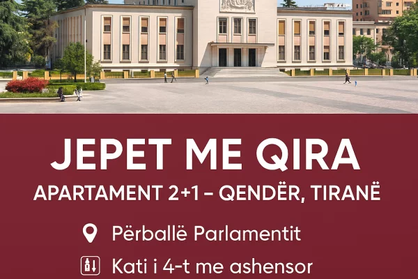 Shtepi me qera 2+1 ne Tirane - 90,000 Leke