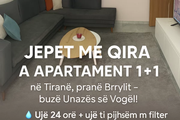 Shtepi me qera 1+1 ne Tirane - 60,000 Leke