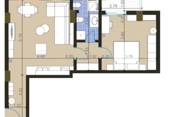 House for Rent 1+1 in Tirana - 700 Euro