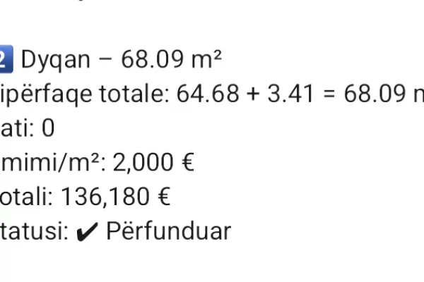 Ambiente Commerciale in Vendita 1+1 a Tirana - 136,180 Euro