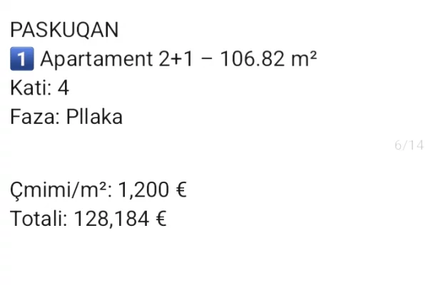 House for Sale 2+1 in Tirana - 128,184 Euro