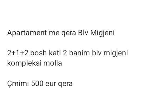 Shtepi me qera 2+1 ne Tirane - 500 Euro