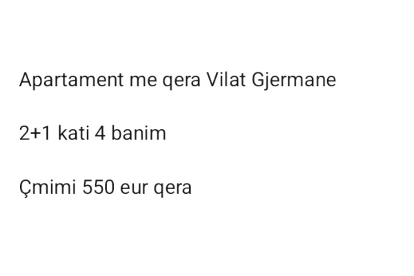 Shtepi me qera 2+1 ne Tirane - 550 Euro