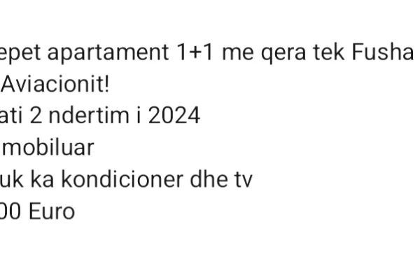 Shtepi me qera 1+1 ne Tirane - 600 Euro