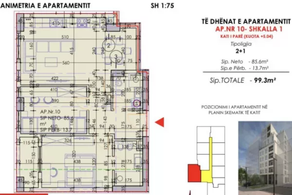 Shtepi ne shitje 2+1 ne Tirane - 13,500,000 Leke