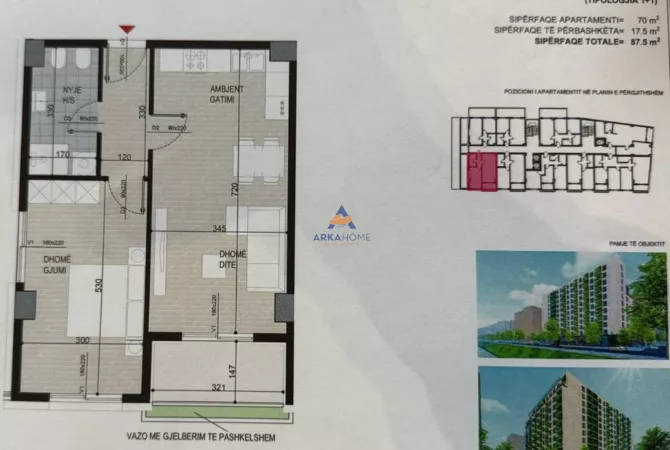 Shtepi ne shitje 1+1 ne Tirane - 122,500 Euro