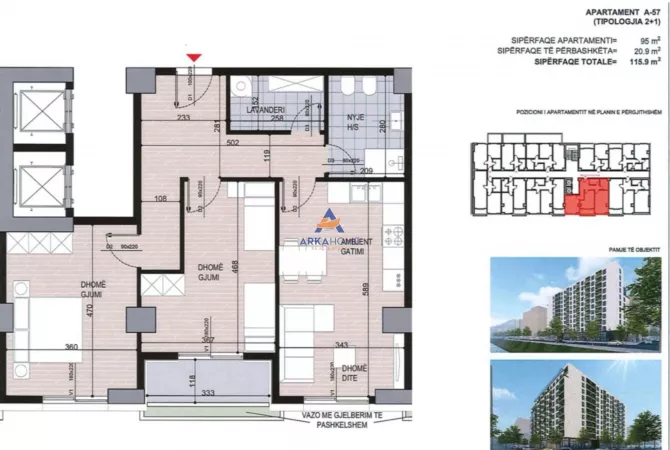 Shtepi ne shitje 2+1 ne Tirane - 162,300 Euro