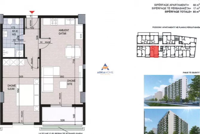 Shtepi ne shitje 1+1 ne Tirane - 119,000 Euro