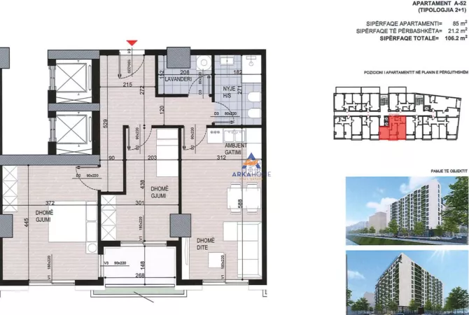 Shtepi ne shitje 2+1 ne Tirane - 148,700 Euro