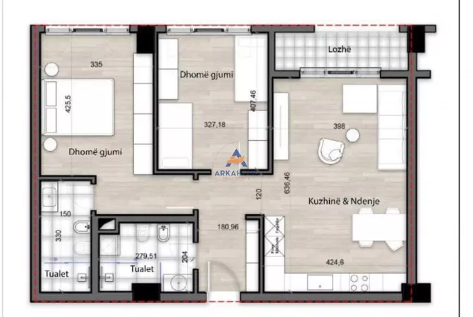 Shtepi ne shitje 2+1 ne Tirane - 169,125 Euro