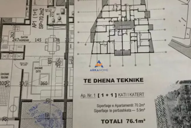 Shtepi ne shitje 1+1 ne Tirane - 83,640 Euro