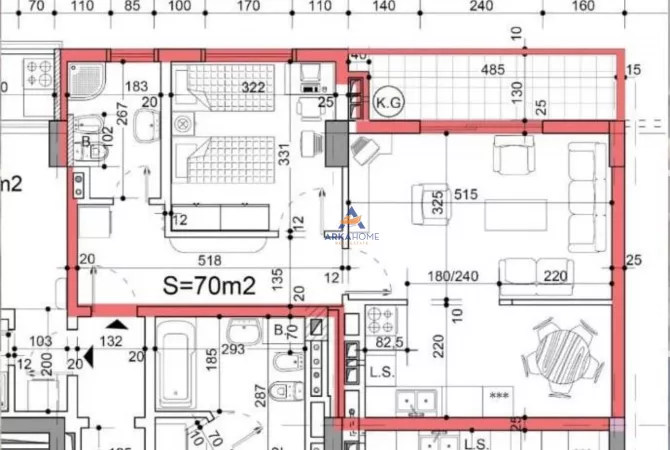 Shtepi ne shitje 1+1 ne Tirane - 160,000 Euro