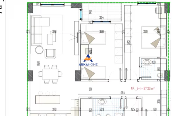 House for Sale 2+1 in Tirana - 113,000 Euro