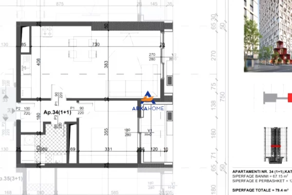 House for Sale 1+1 in Tirana - 174,680 Euro