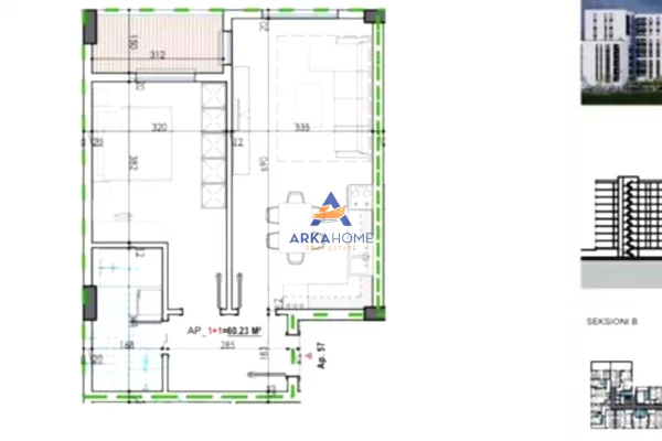 Shtepi ne shitje 1+1 ne Tirane - 56,280 Euro
