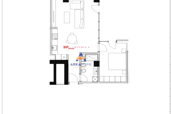 Shtepi ne shitje 1+1 ne Tirane - 117,600 Euro