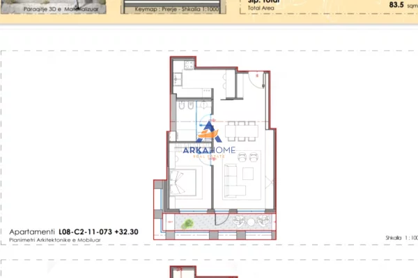 Apartment for sale in Tirana 1+1, Emty