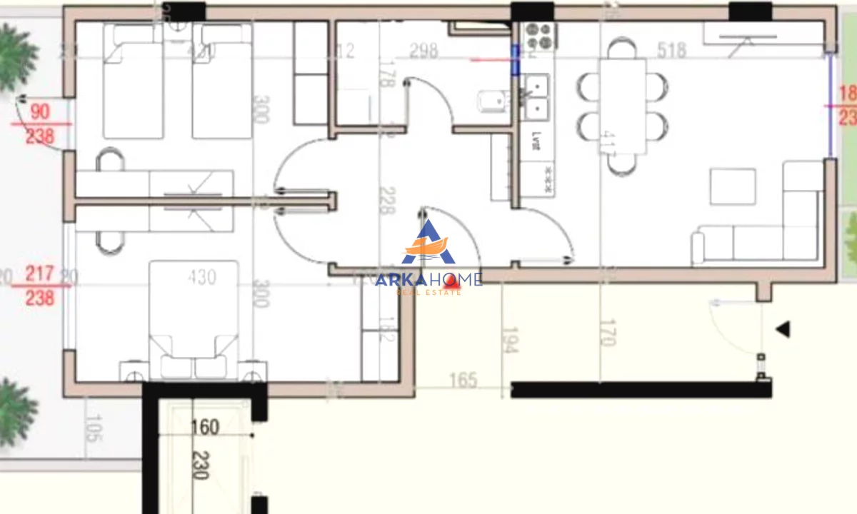Shtepi ne shitje Apartament ne Tirane, 2+1, Mobilimi Bosh, pa mobiluar, Pagesa 190,000  Euro.