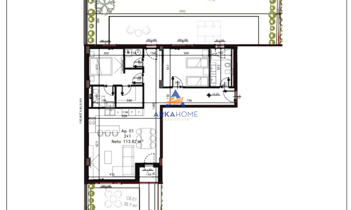 Shtepi ne shitje Apartament ne Tirane, 2+1, Mobilimi Bosh, pa mobiluar, Pagesa 321,470  Euro.