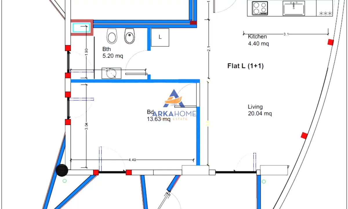 Shtepi me qera Apartament ne Tirane, 1+1, Mobilimi E mobiluar, Pagesa 1,000  Euro.