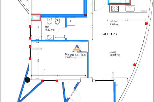 Shtepi me qera 1+1 ne Tirane - 1,000 Euro
