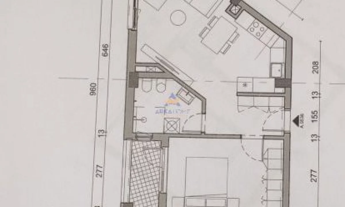 Shtepi ne shitje Apartament ne Tirane, 1+1, Mobilimi Bosh, pa mobiluar, Pagesa 94,975  Euro.