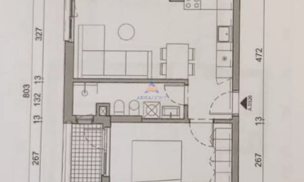 Shtepi ne shitje Apartament ne Tirane, 1+1, Mobilimi Bosh, pa mobiluar, Pagesa 83,230  Euro.