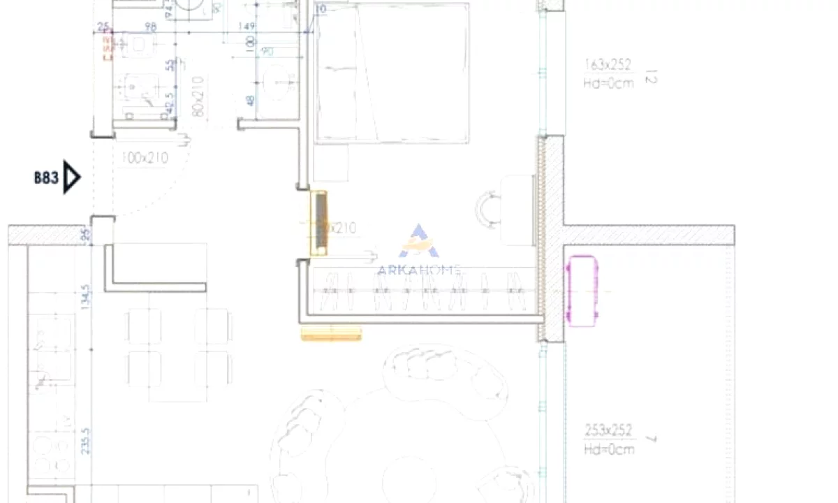Shtepi ne shitje Apartament ne Tirane, 1+1, Mobilimi Bosh, pa mobiluar, Pagesa 195,000  Euro.