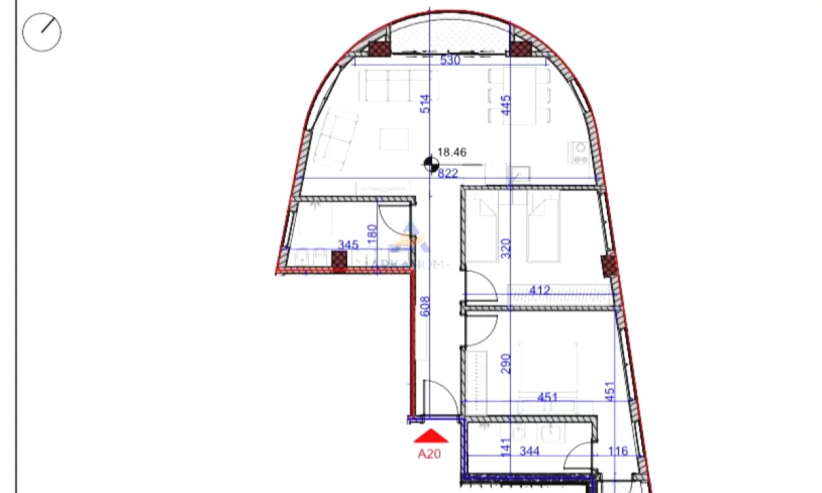 Shtepi ne shitje Apartament ne Tirane, 2+1, Mobilimi Bosh, pa mobiluar, Pagesa 277,940  Euro.