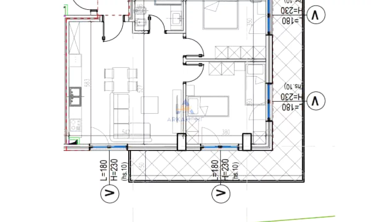 Shtepi ne shitje Apartament ne Tirane, 2+1, Mobilimi Bosh, pa mobiluar, Pagesa 213,210  Euro.