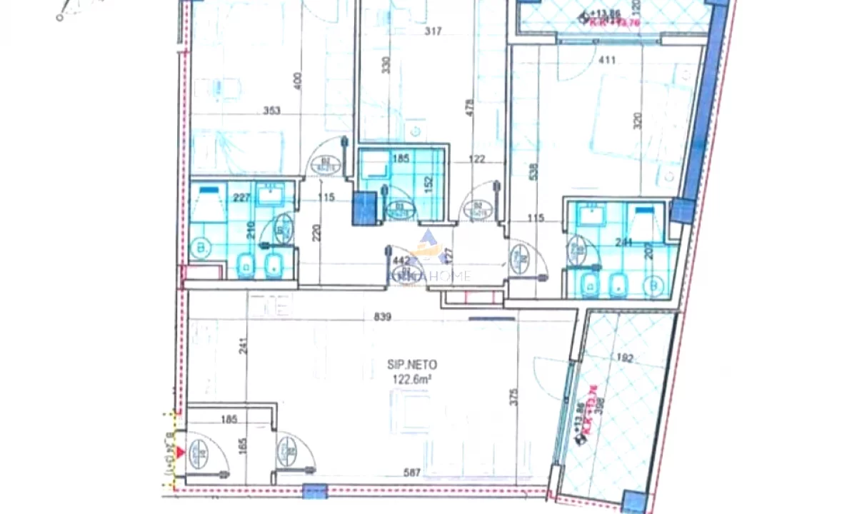 Shtepi ne shitje Apartament ne Tirane, 3+1, Mobilimi Bosh, pa mobiluar, Pagesa 262,000  Euro.
