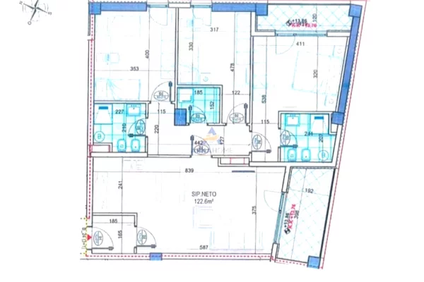 SHITET APARTAMENT 3+1+2 BALLKONE+POST "KOMPLEKSI GENER 2,BULEVARDI I RI" 262.000 EURO PARKIMI "