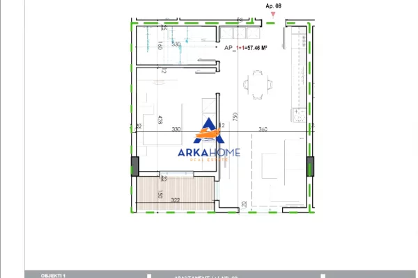 SHITET APARTAMENT 1+1+BALLKON " ⁠KAMEZ " 59,060 EURO