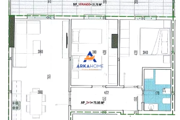 Shtepi ne shitje Apartament ne Tirane, 2+1, Mobilimi Bosh, pa mobiluar, Pagesa 10,378  Euro.