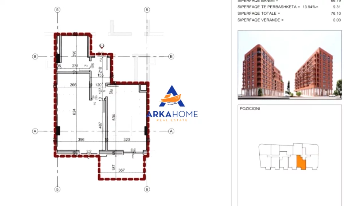 Appartamento in vendita a Tirana 1+1, Vuoto