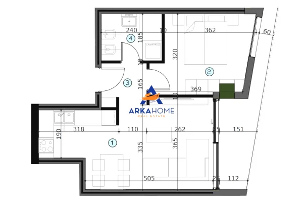 Apartment for sale in Tirana 1+1, Emty