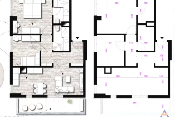 SHITET APARTAMENT 2+1+VERAND "DON BOSKO" 228.412 EURO