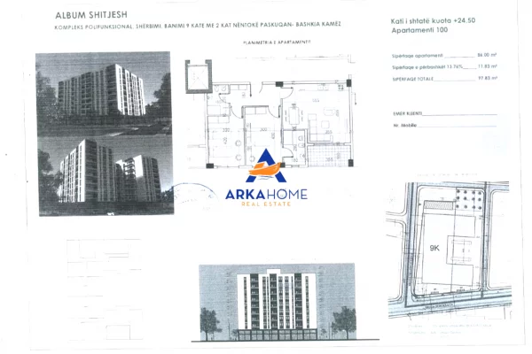 SHITET APARTAMENT 2+1+ BALLKON "BULEVARDI I RI " 141.854 EURO